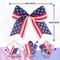 12 Pcs Patriotic Tree Bows Decorations,6 Inch 4th of July Ornaments for Tree Front Door Independence Day Memorial Day Veteran's Day Outdoor Red Blue White Decor